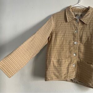 The Territory Ahead | Cotton Pintuck Chore Jacket | Tan | Size Large